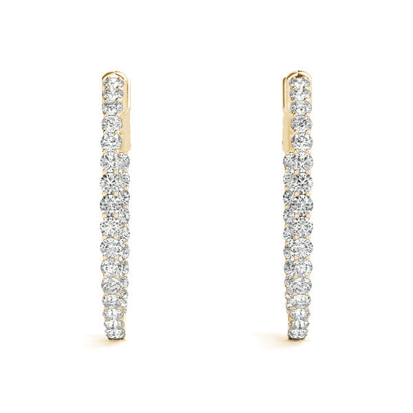Round Diamond Hoop Earrings