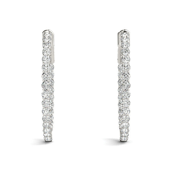 Round Diamond Hoop Earrings