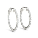 Round Diamond Hoop Earrings