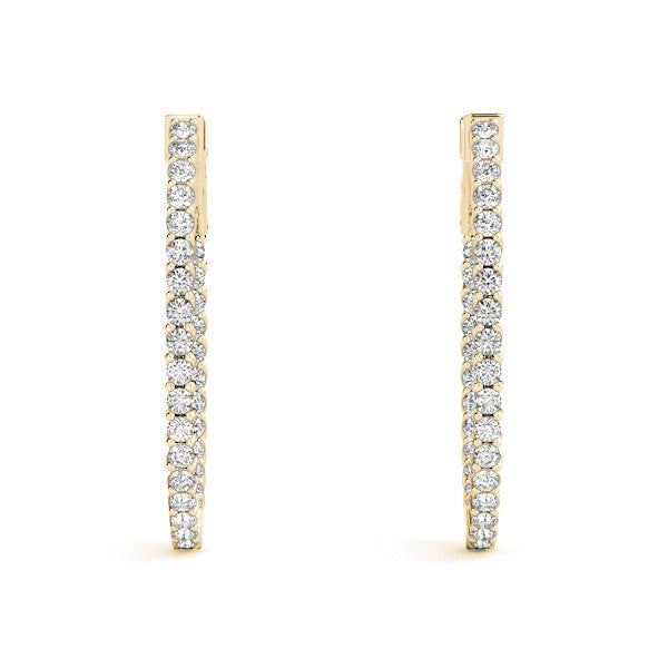 Round Diamond Hoop Earrings