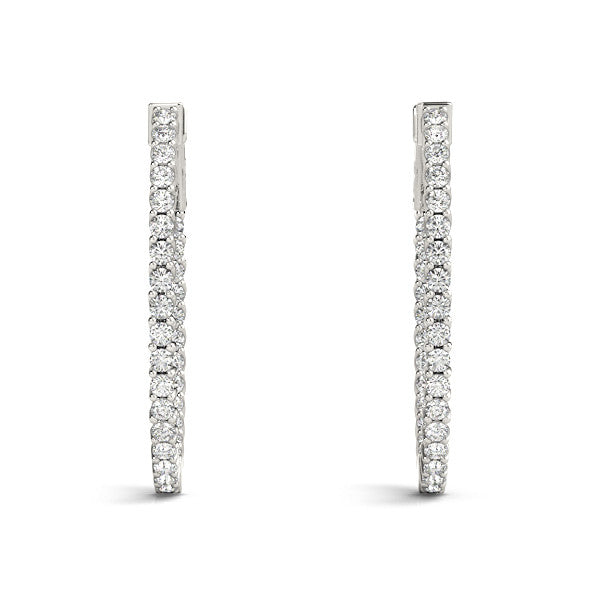 Round Diamond Hoop Earrings