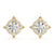 Round Floral Halo Diamond Earrings
