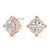 Round Floral Halo Diamond Earrings