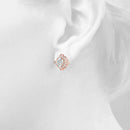 Round Floral Halo Diamond Earrings