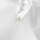 Round Floral Halo Diamond Earrings