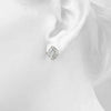 Round Floral Halo Diamond Earrings DiamondStatus