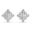 Round Floral Halo Diamond Earrings DiamondStatus