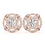 Round Pattern Halo Diamond Earrings