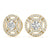 Round Pattern Halo Diamond Earrings