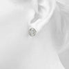 Round Pattern Halo Diamond Earrings DiamondStatus
