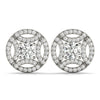 Round Pattern Halo Diamond Earrings DiamondStatus