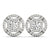 Round Pattern Halo Diamond Earrings