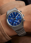 Timex Q Falcon Eye Men's Watch Chronograph Blue Silver TW2W33700