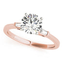 Round Baguette Shoulders Engagement Ring