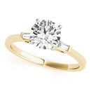 Round Baguette Shoulders Engagement Ring