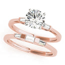 Round Baguette Shoulders Engagement Ring