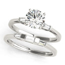 Round Baguette Shoulders Engagement Ring