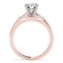 Round Baguette Shoulders Engagement Ring