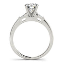 Round Baguette Shoulders Engagement Ring