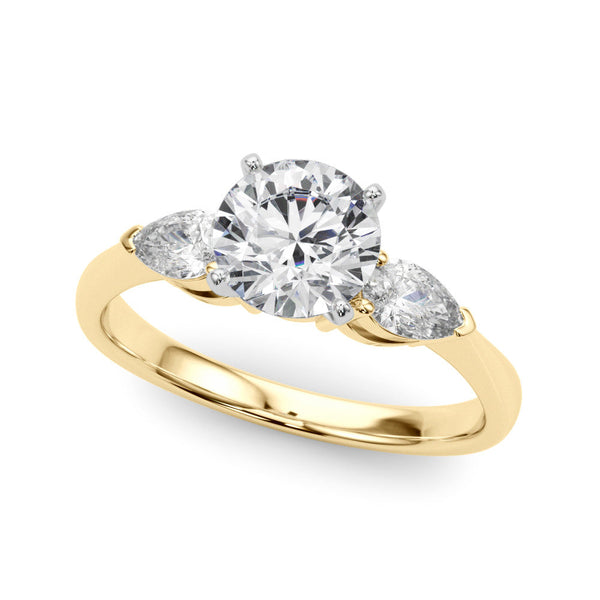 Round Pear Shoulders Engagement Ring