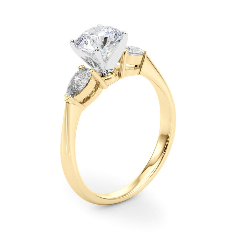 Round Pear Shoulders Engagement Ring