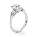 Round Pear Shoulders Engagement Ring