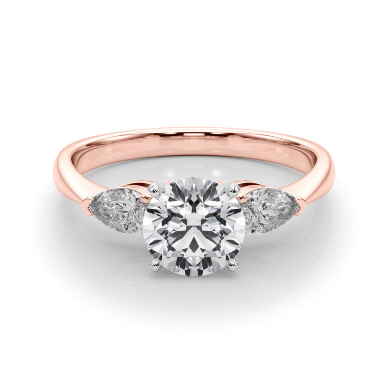 Round Pear Shoulders Engagement Ring