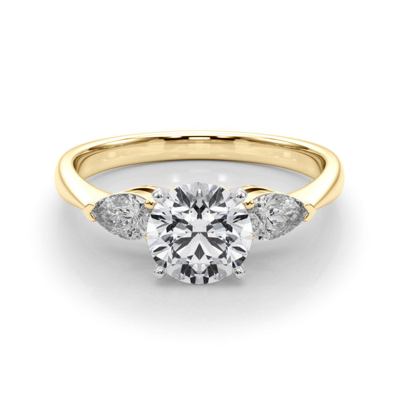 Round Pear Shoulders Engagement Ring