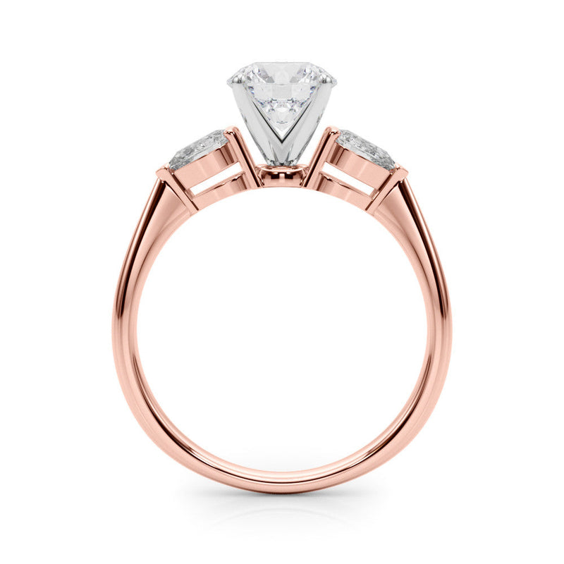 Round Pear Shoulders Engagement Ring