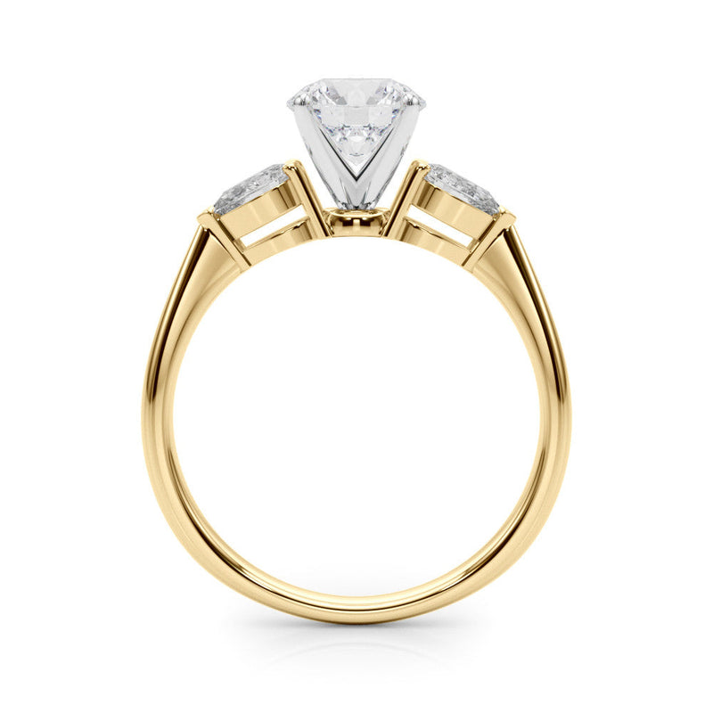 Round Pear Shoulders Engagement Ring