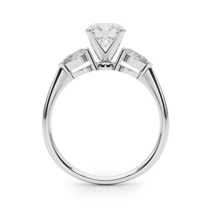 Round Pear Shoulders Engagement Ring