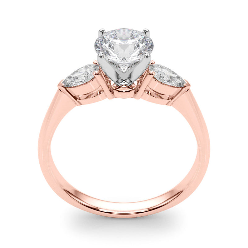 Round Pear Shoulders Engagement Ring