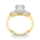 Round Pear Shoulders Engagement Ring