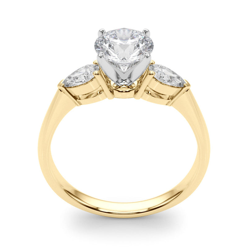 Round Pear Shoulders Engagement Ring
