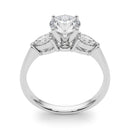 Round Pear Shoulders Engagement Ring