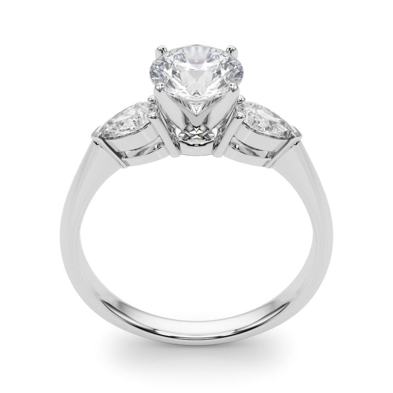 Round Pear Shoulders Engagement Ring