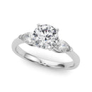 Round Pear Shoulders Engagement Ring