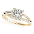Princess Cut Halo Multi-Row Engagement Ring