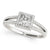 Princess Cut Halo Multi-Row Engagement Ring