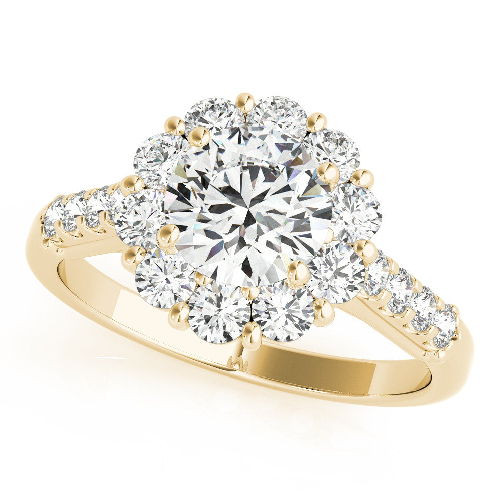 Round Cut Halo Engagement Ring