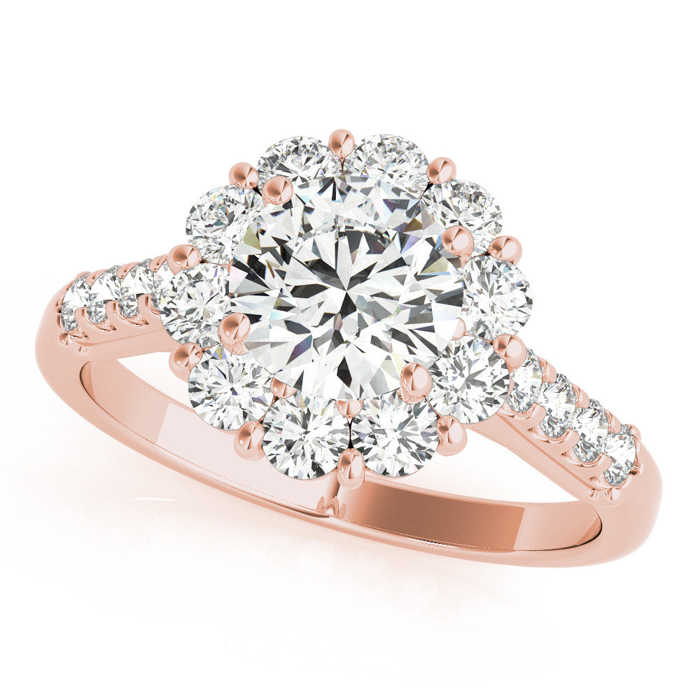 Round Cut Halo Engagement Ring