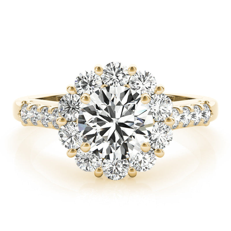Round Cut Halo Engagement Ring