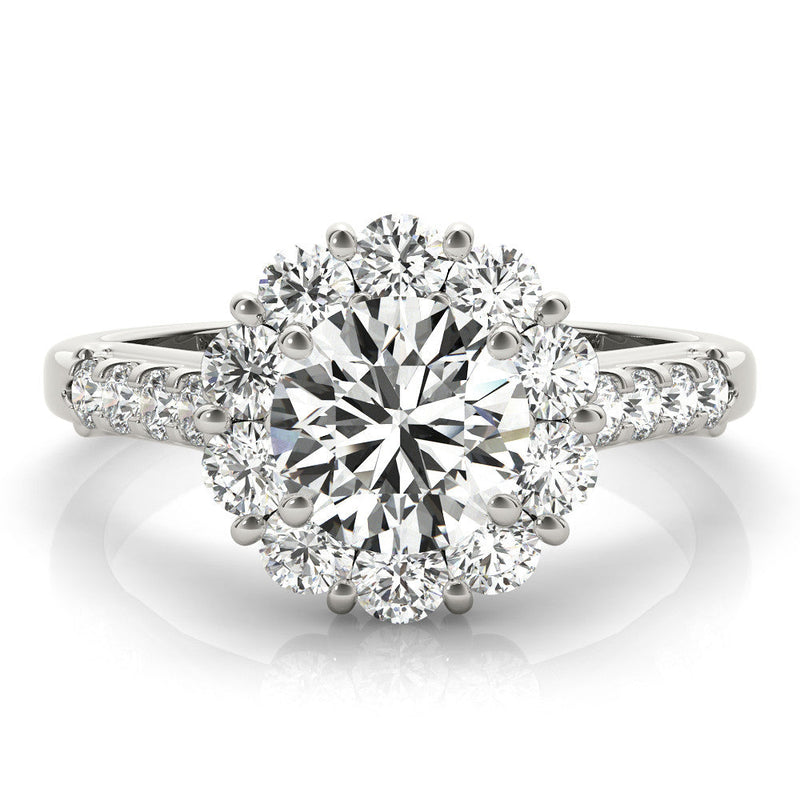 Round Cut Halo Engagement Ring