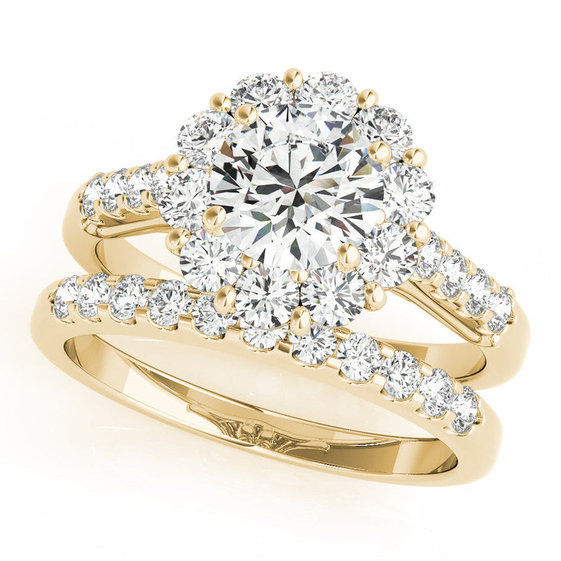 Round Cut Halo Engagement Ring