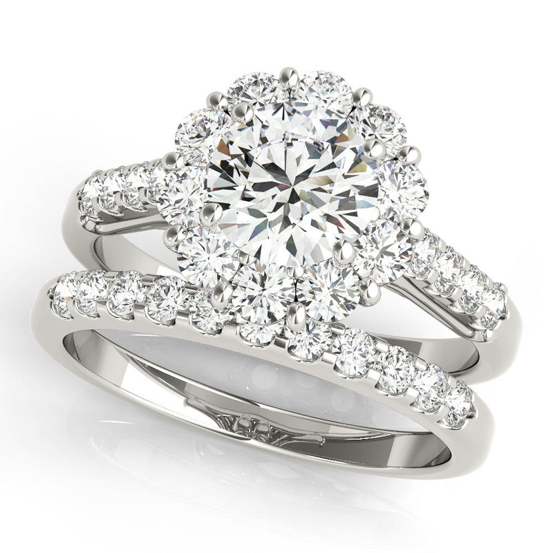 Round Cut Halo Engagement Ring