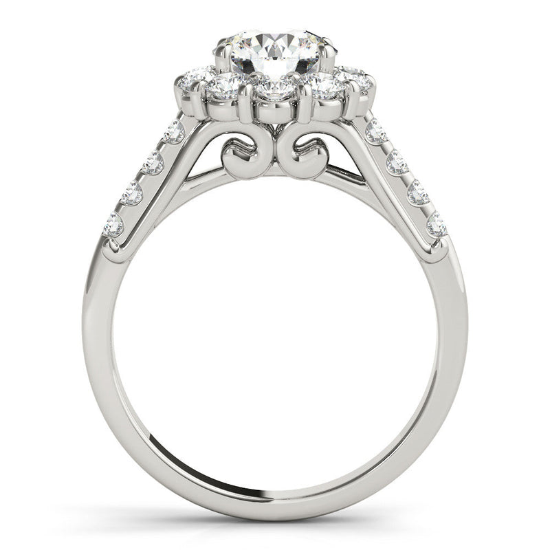 Round Cut Halo Engagement Ring