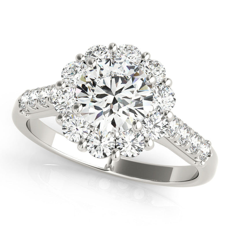 Round Cut Halo Engagement Ring