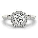 Round Cut Halo Engagement Ring