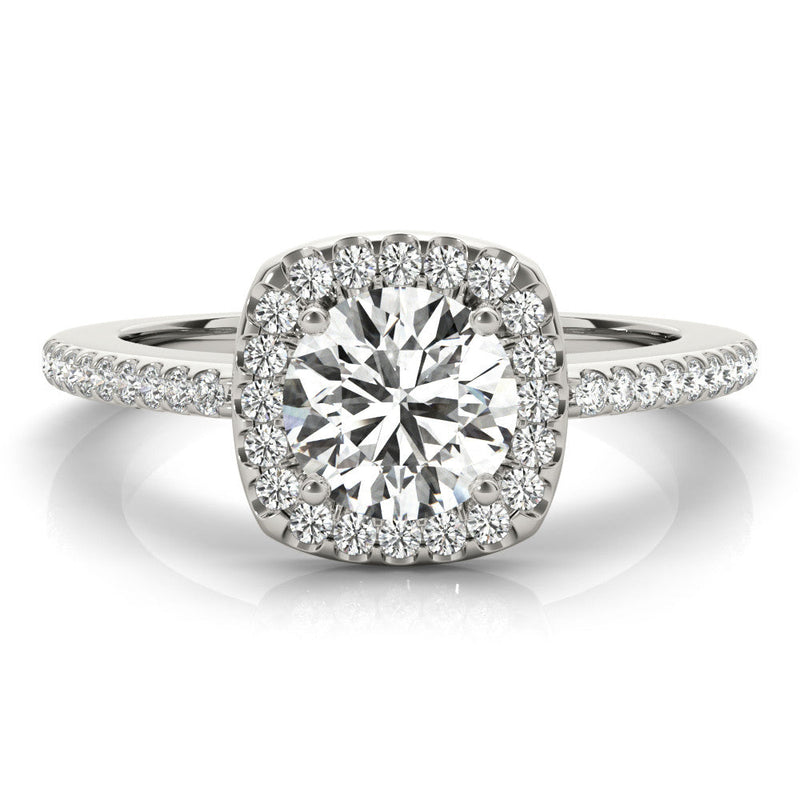 Round Cut Halo Engagement Ring