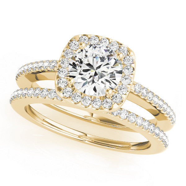 Round Cut Halo Engagement Ring